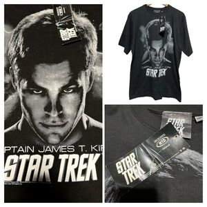 NWT 2009 STAR TREK | Kirk Graphic Tee Sci-Fi Movie Core | Geek Chic Merch Y2K